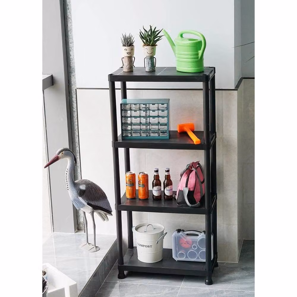 Havendro Black 4-Tier Freestanding Plastic Storage Rack – 4