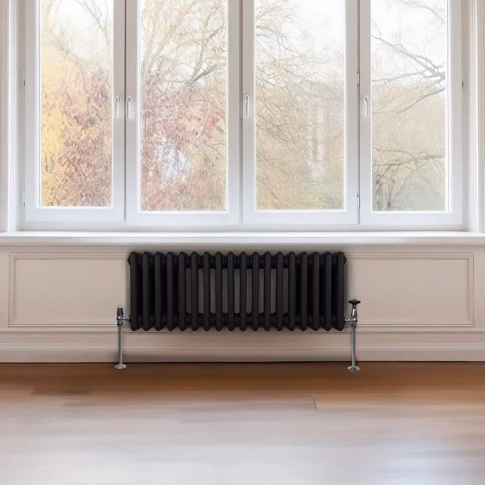 Monstershop Traditional 3 Column Steel Radiator in Black, H: 83.2 cm, W: 30 cm, D: 10 cm – 4