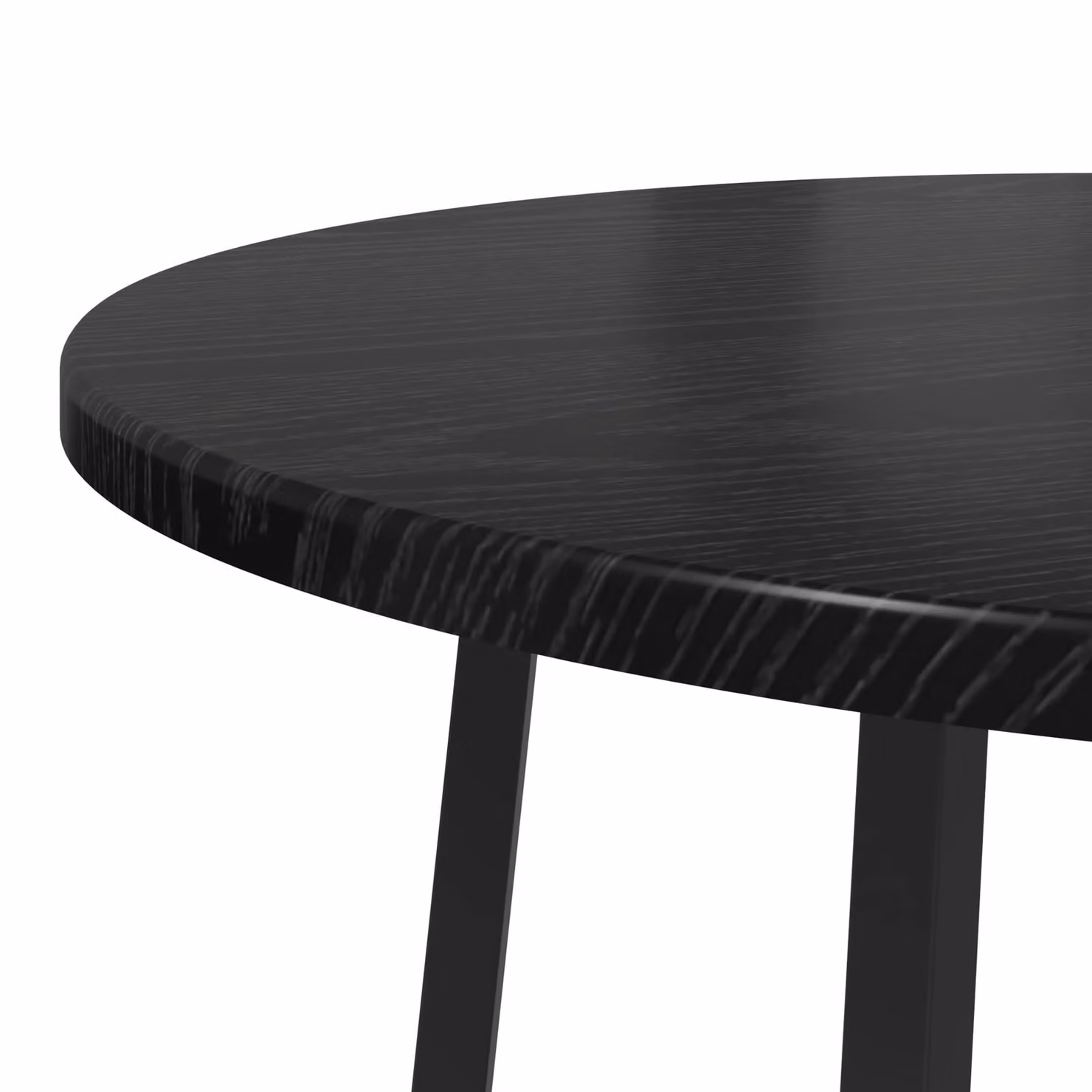 Berkfield Home Set of 2 Modern Round Side Tables in Black Oak and Metal – 5