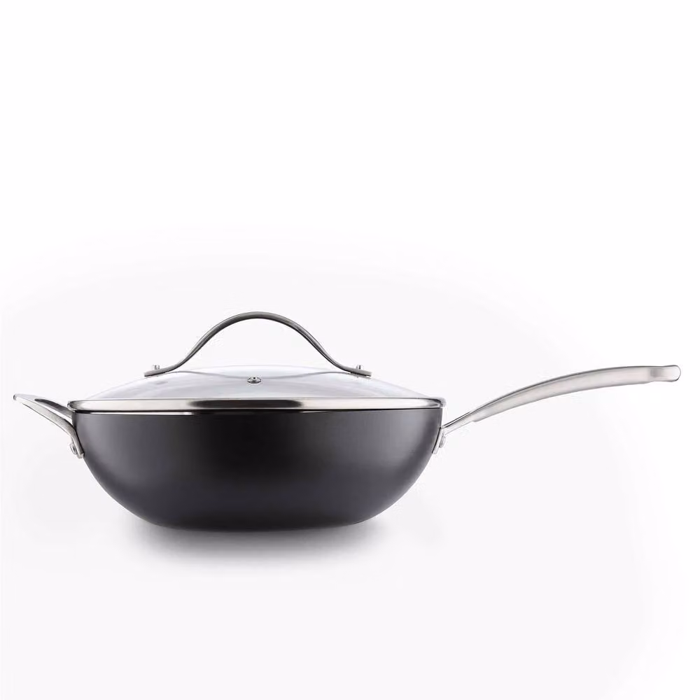 Morphy Richards Mastery 28cm Non-Stick Stir Fry Pan with Glass Lid, Black – 5