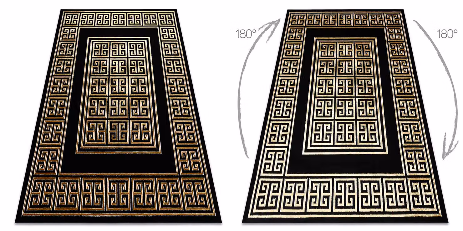 RugsX Allure Geometric Modern Black Rectangular Rug W/D/H: 170 x 120 cm – 3