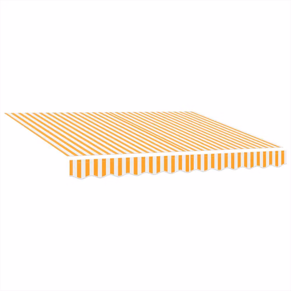 Berkfield Home Replacement Awning Fabric in Yellow and White Polyester, W: 350 cm, D: 195 cm – 2