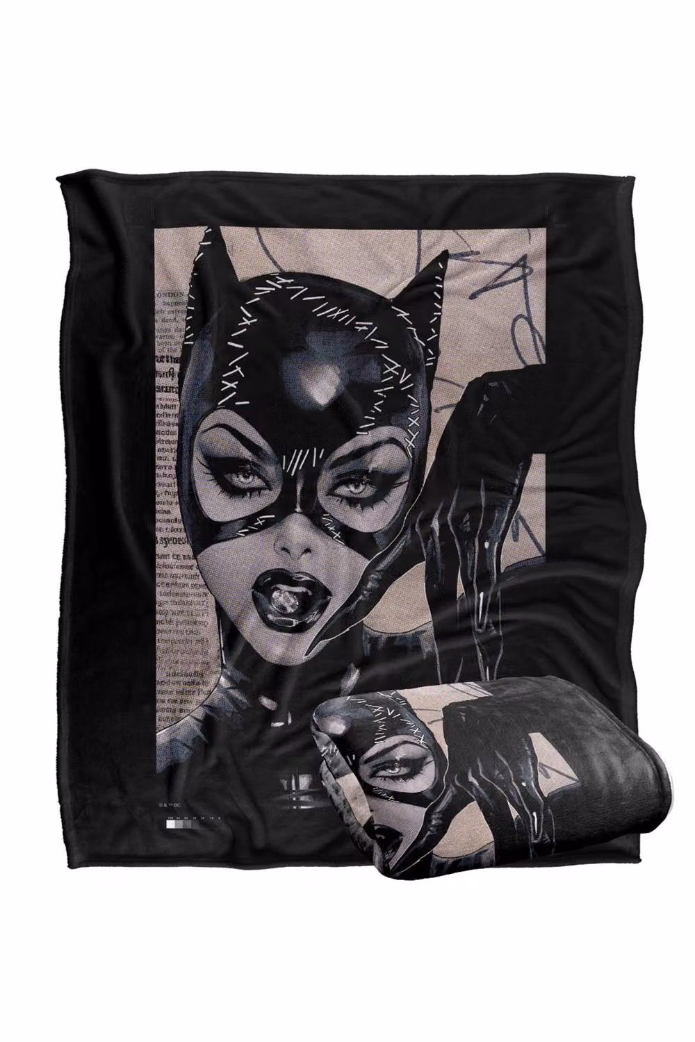 Warner Bros. Batman Catwoman Comic Cover Super Soft Silky Touch Throw Blanket, Extra Large, Multicolour and Black – 2