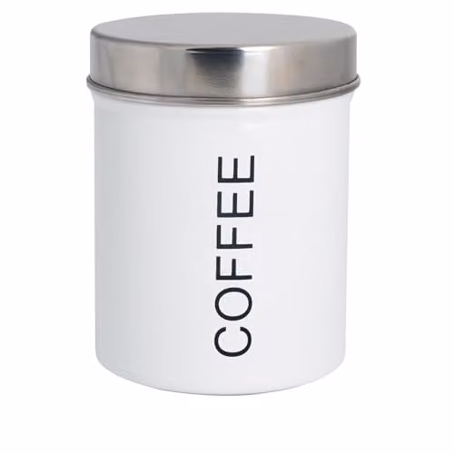 Harbour Housewares Metal Coffee Storage Canister in White with Airtight Lid – 1