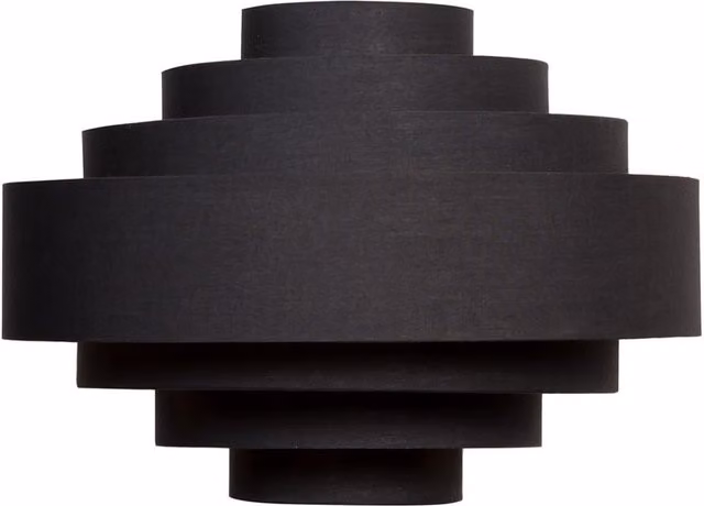Sette Modern Cylinder Ceiling Pendant Shade in Black and Gold/Brass Fabric