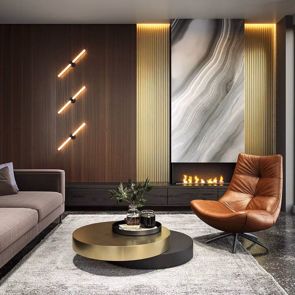 Maytoni Axis Modern LED Up & Down Wall Lamp in Black with 3000K Warm White Light – 2
