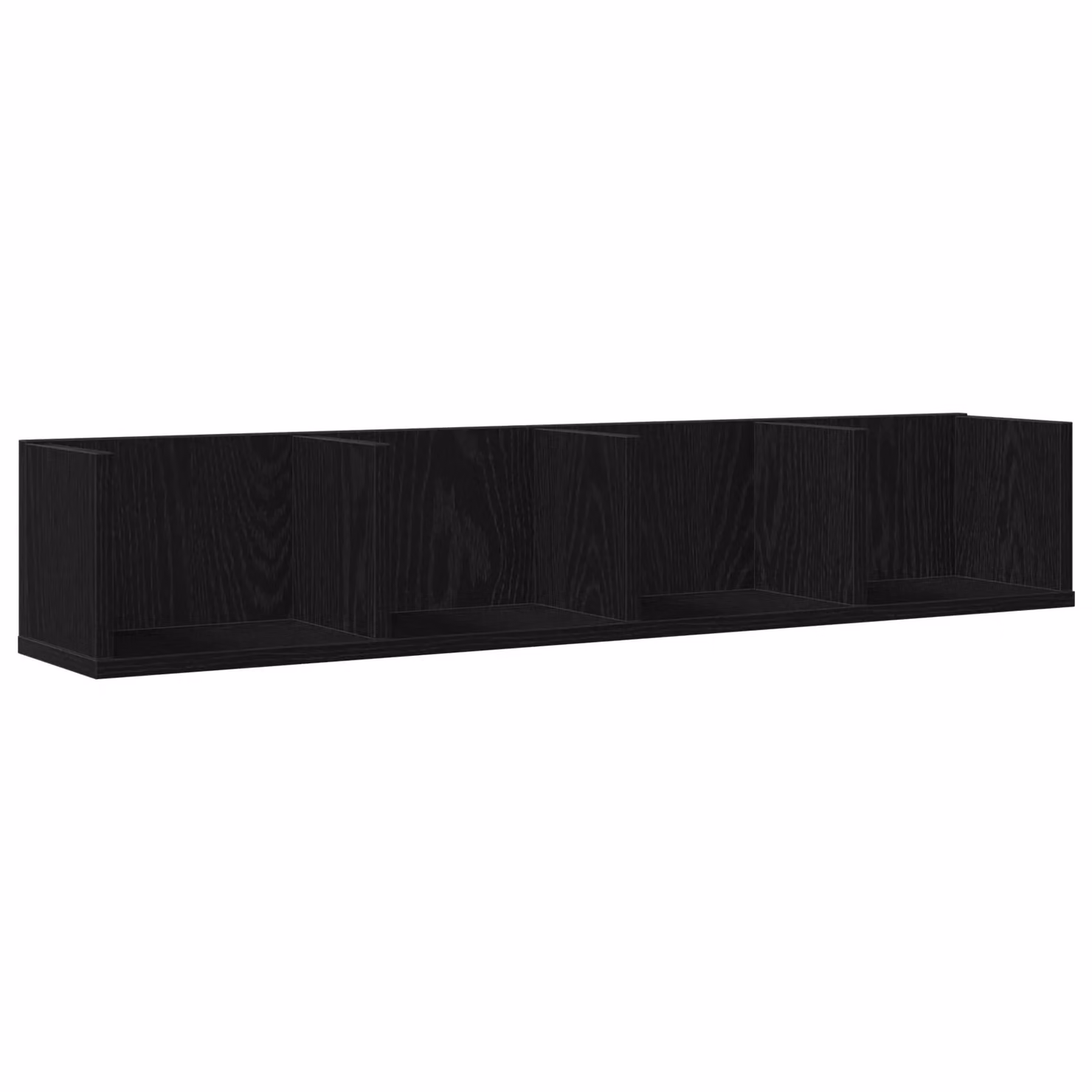 Berkfield Home Black Oak CD Wall Shelf, W: 100 cm, D: 18 cm, H: 18 cm – 2