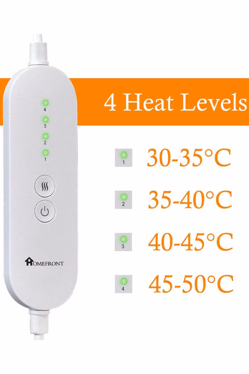 Homefront Electric Heat Pad in Grey with 4 Heat Settings for Joint Pain Relief, W/D: 40 x 30 cm – 2