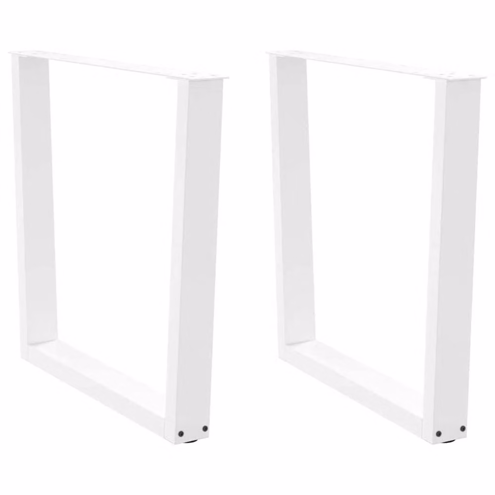 Berkfield Home V-Shape Dining Table Legs, 2 Pieces, White Steel, H: 72-73.3 cm x W: 90 cm – 2