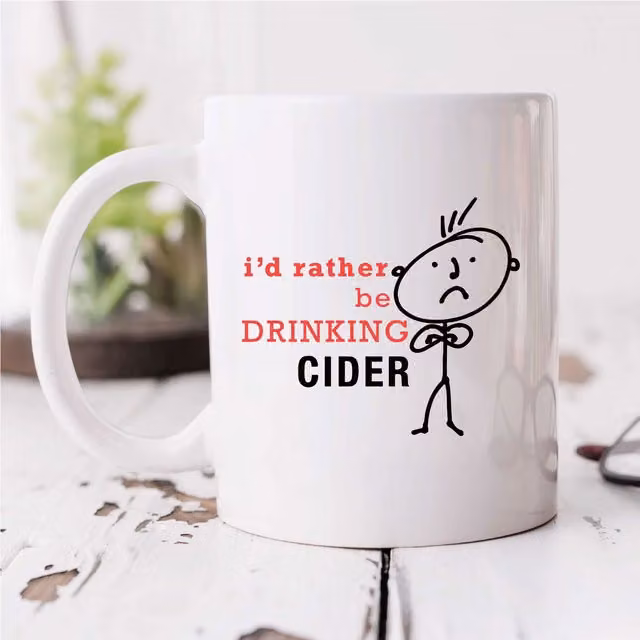 60 Second Makeover Men's I'd Rather Be Drinking Cider Ceramic Mug in White – 1
