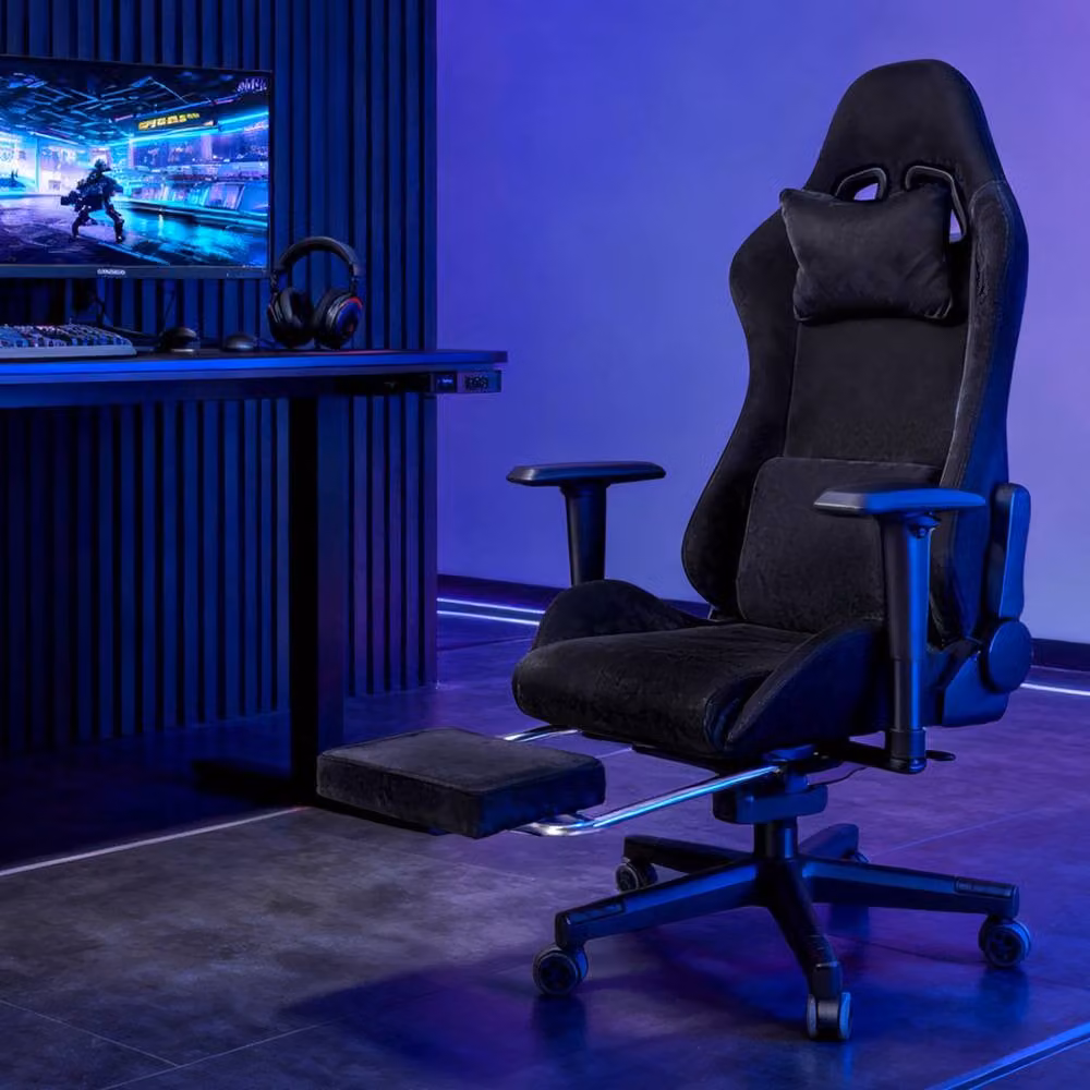 Levede Black Ergonomic Gaming Chair for Adults with Headrest, Swivel Function and Armrests – 2