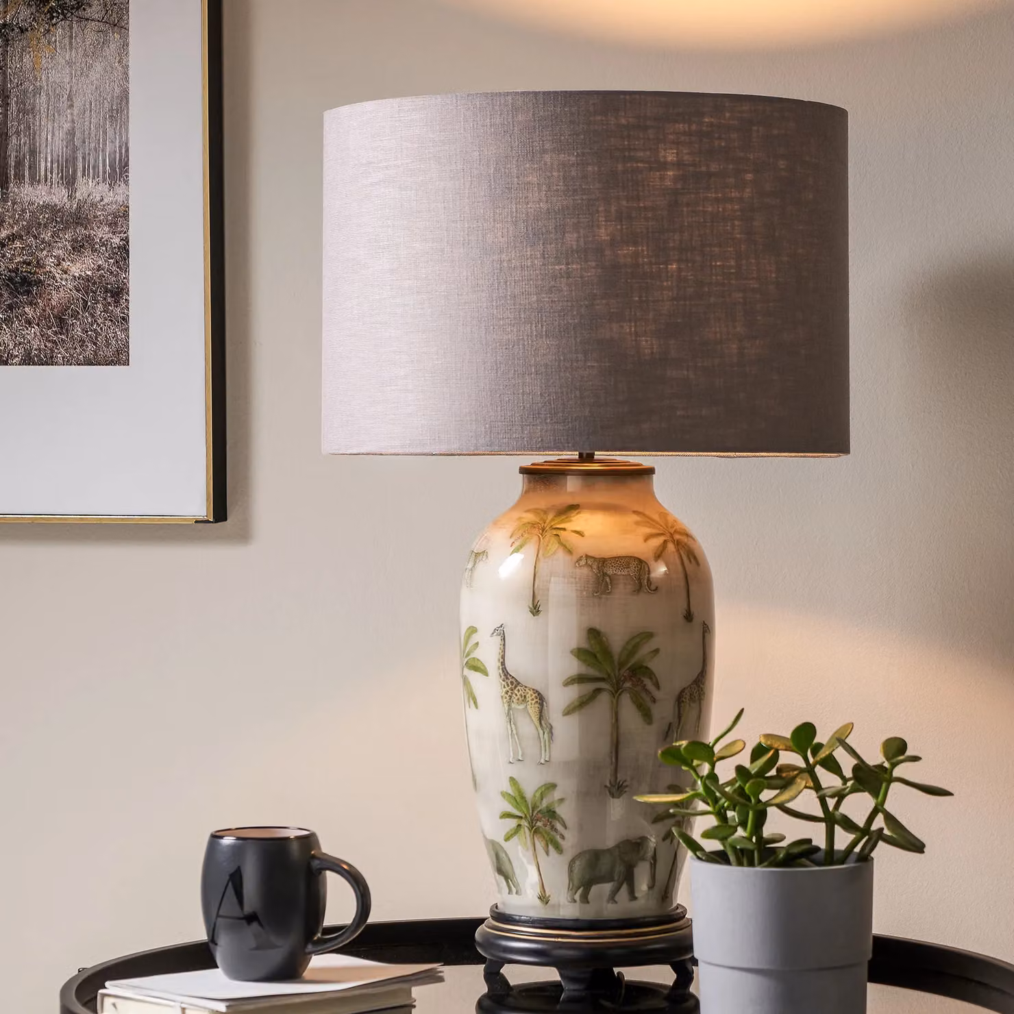 Ruma Grey Self Lined Linen Drum Lamp Shade for Table and Floor Lamps – 2