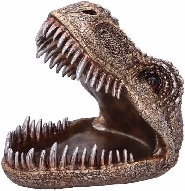 Nemesis Now Metallic Tyrannosaurus Rex Head Trinket Dish in Bronze, Gold and Brown