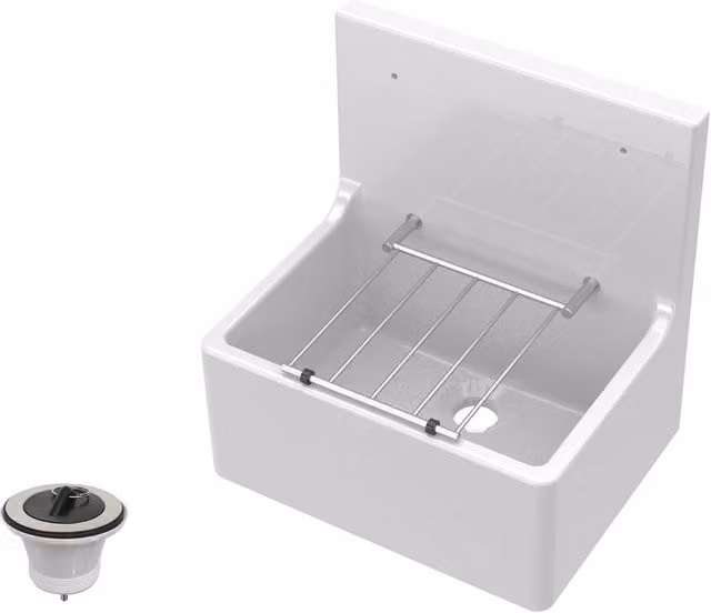 Balterley Traditional White Ceramic Fireclay Kitchen Sink with Waste – 1