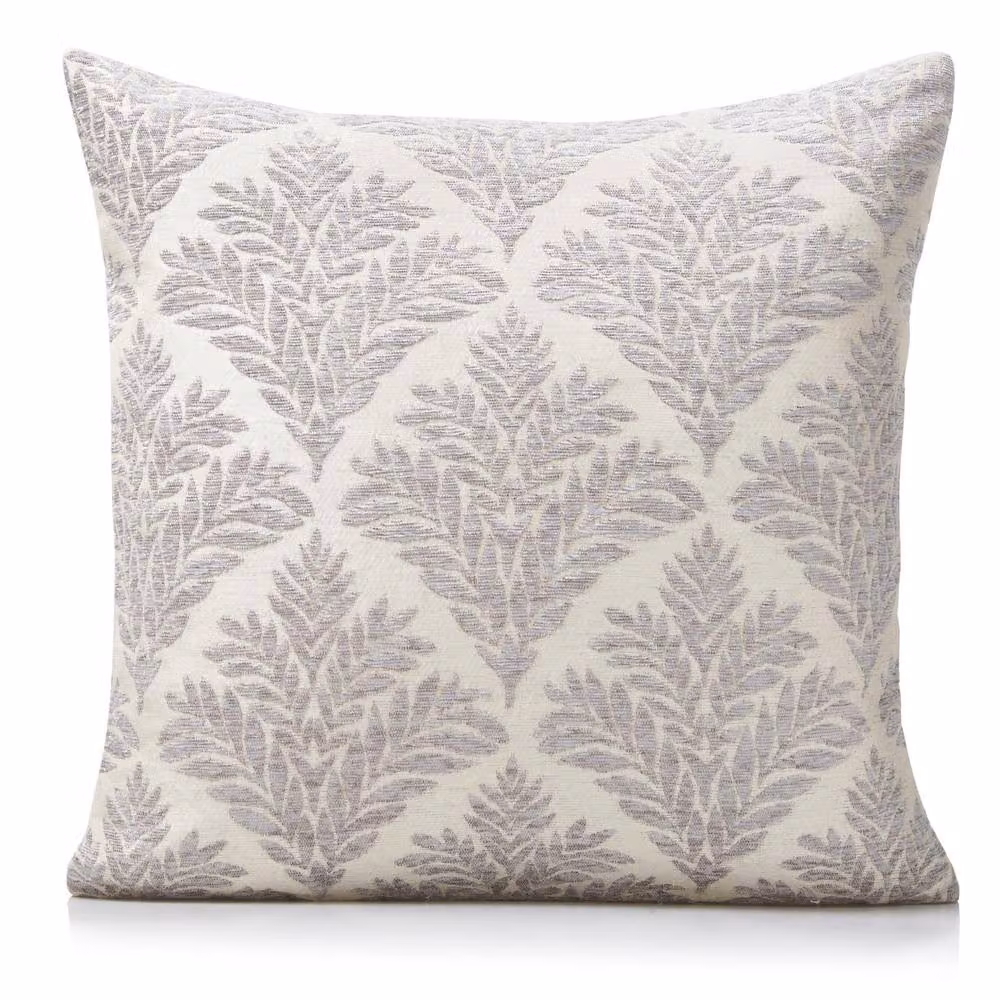 Luxor Living Set of 4 Silver Chenille and Velvet Square Cushions with Hollow Fibre Pads, W/D/H: 45 x 45 x 45 cm – 2