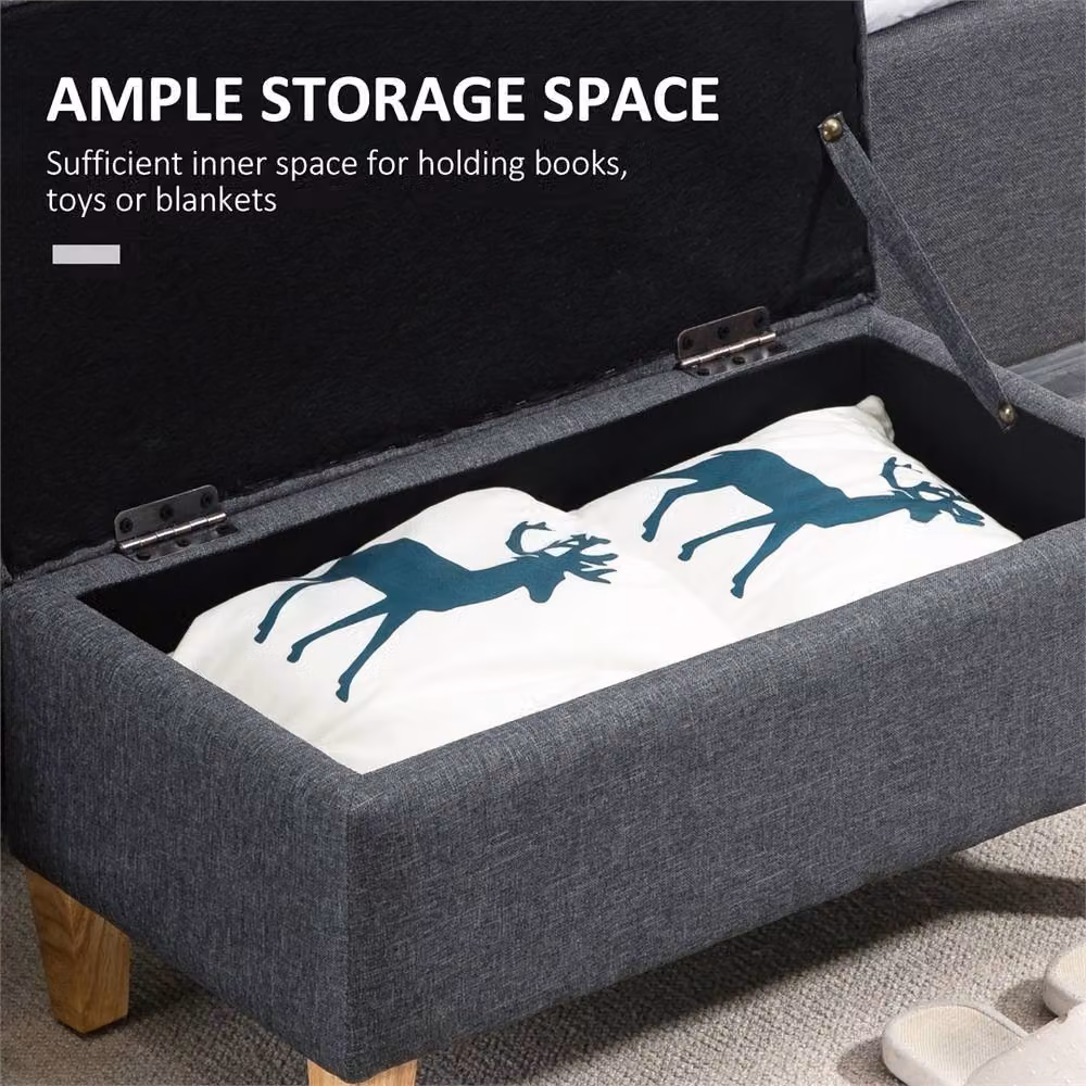 Kelvenix Linen Storage Ottoman in Dark Grey – 4