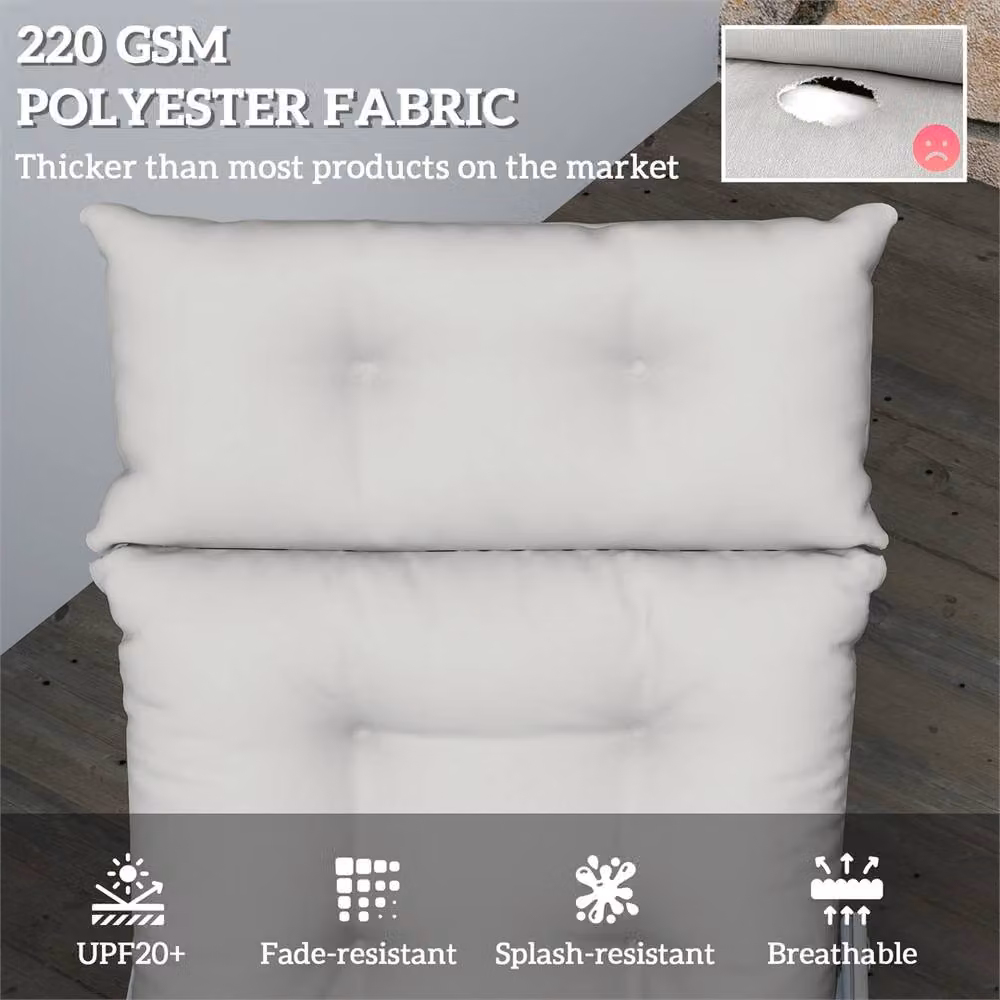Kelvenix Garden Lounge Chair Cushion, Grey, W: 190 cm x D: 100 cm – 2