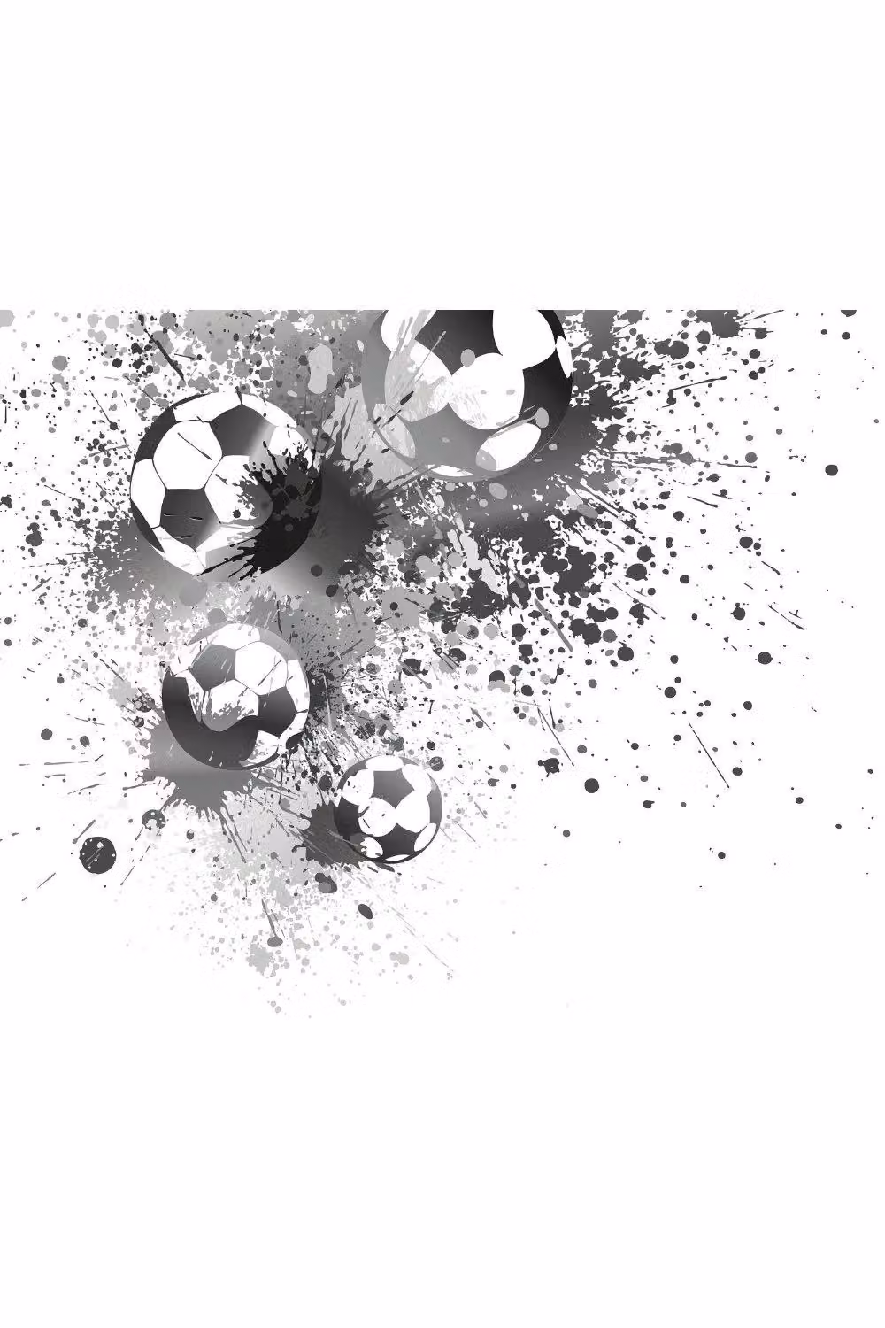 Origin Murals Football Splash Abstract Wall Mural in Grey, W: 300 cm, H: 240 cm – 2