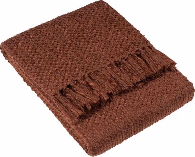 Morni Woven Tasselled Throw in Brown