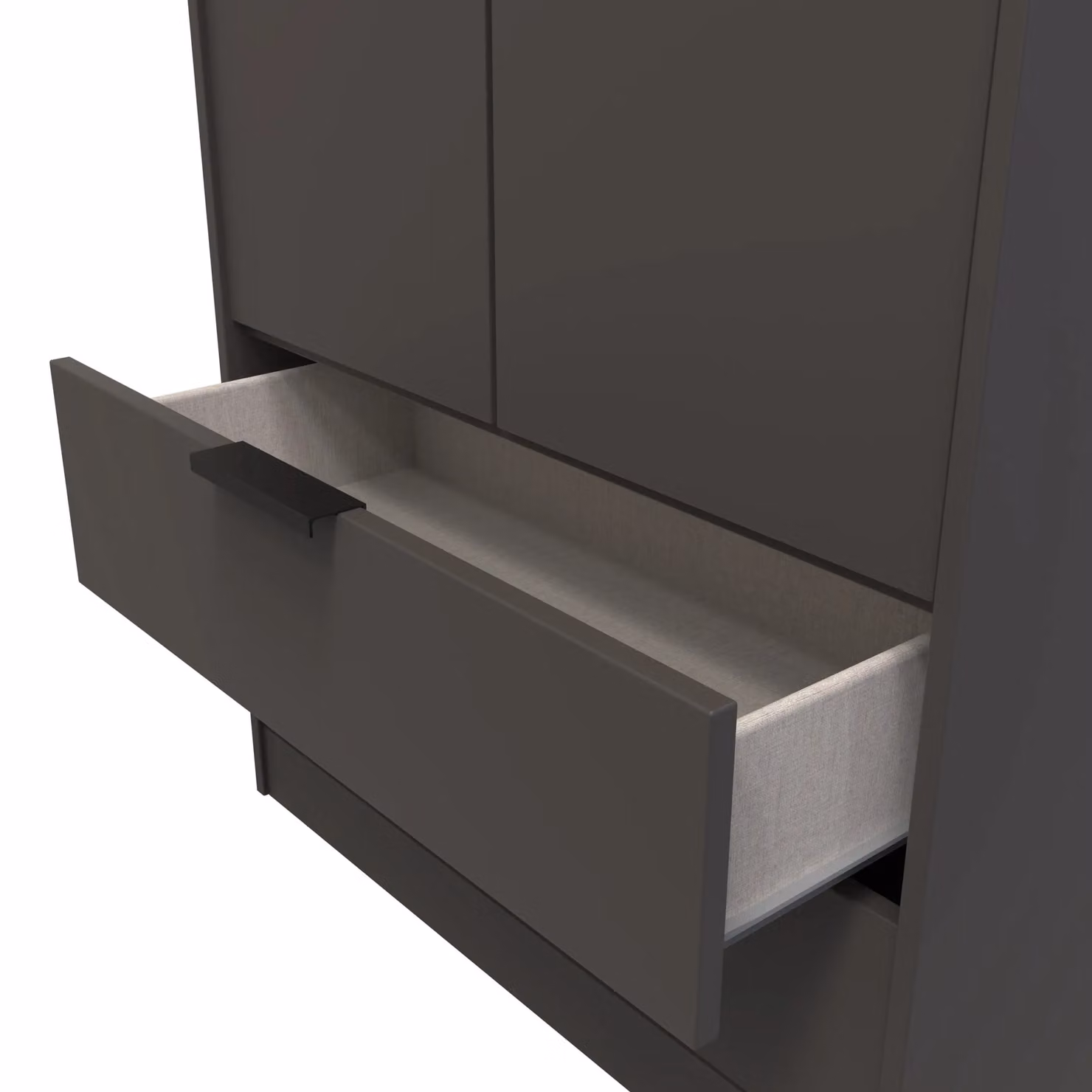 Ready Assembled 2 U Fuji 2 Door 2 Drawer Wardrobe in Dark Grey – 3