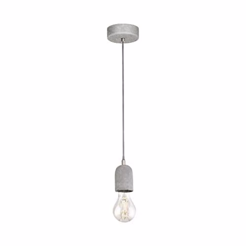 Loops Modern Grey Concrete and Metal Pendant Ceiling Light with E27 Bulb Holder, Max 60W