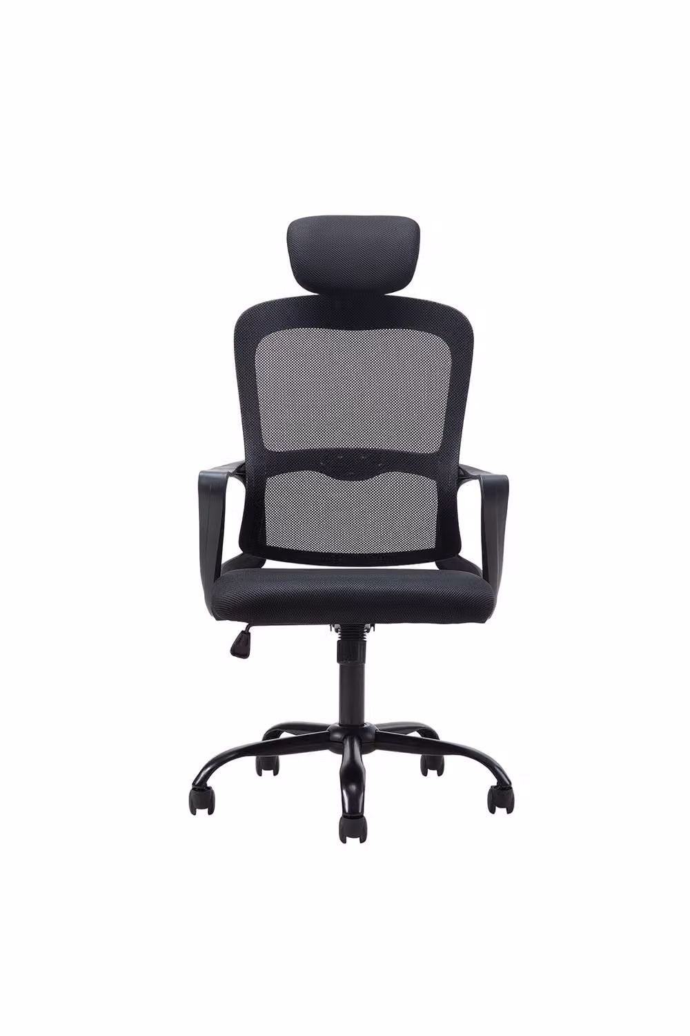 Garden Sanctuary Ergonomic Black Fabric Office Chair with Headrest and Armrests – 2