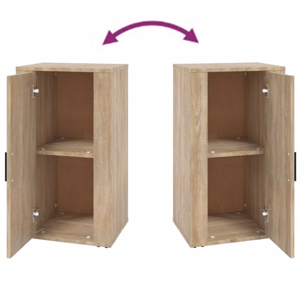 Berkfield Home Sonoma Oak Sideboard in Beige, W/D/H: 40 x 33 x 70 cm – 3