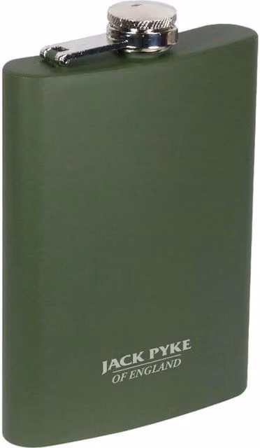 Jack Pyke Green Stainless Steel Leakproof Hip Flask, 250 ml