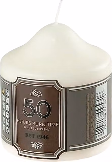 Marco Paul White Round Pillar Wax Candle, Diameter: 5 cm, Height: 15 cm