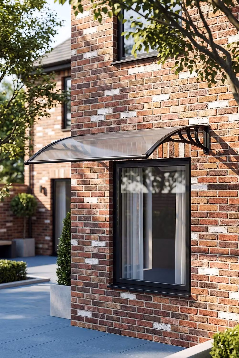 Garden Sanctuary Grey Outdoor Door Canopy and Window Awning with Drainage Channel, Aluminium and Polycarbonate, W: 150 cm, H: 28 cm, D: 28 cm – 2