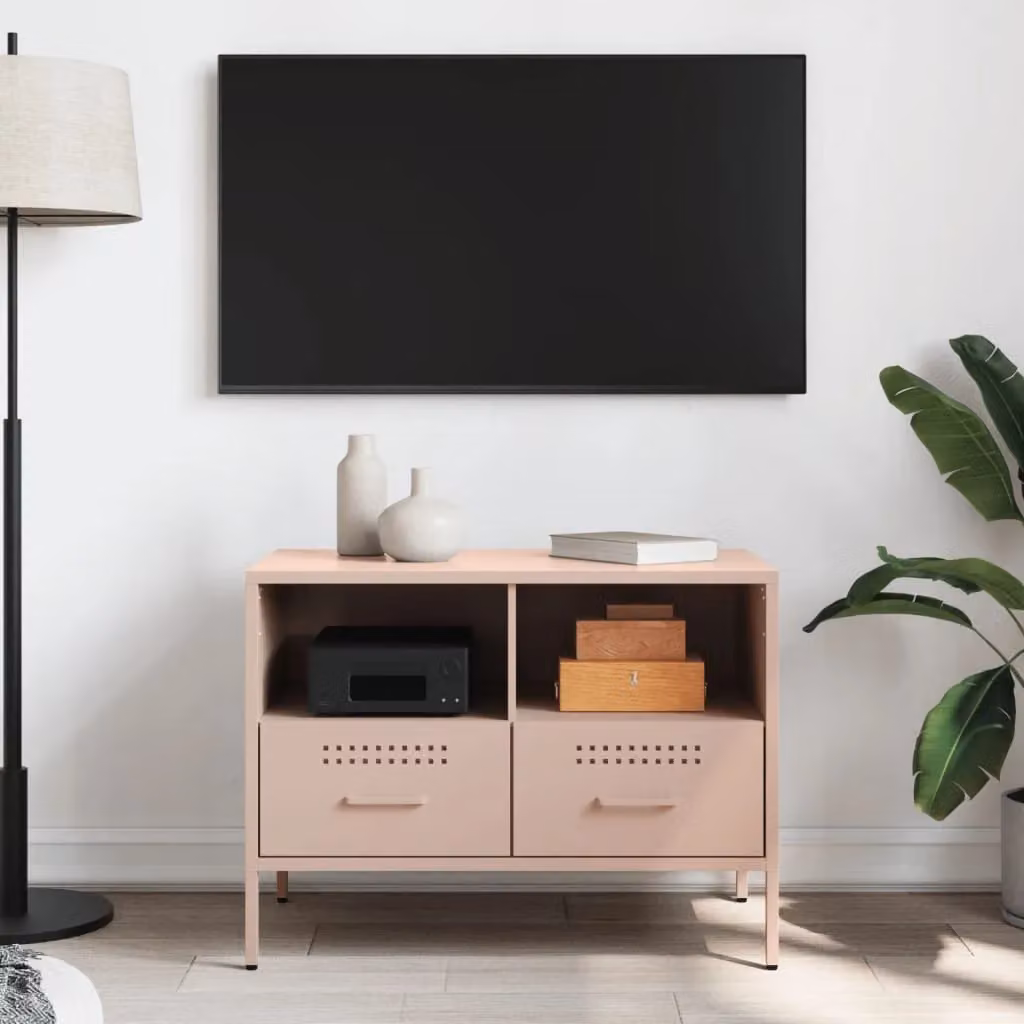 Berkfield Home Pink Industrial Metal TV Cabinet W: 68 cm, D: 39 cm, H: 50.5 cm – 3