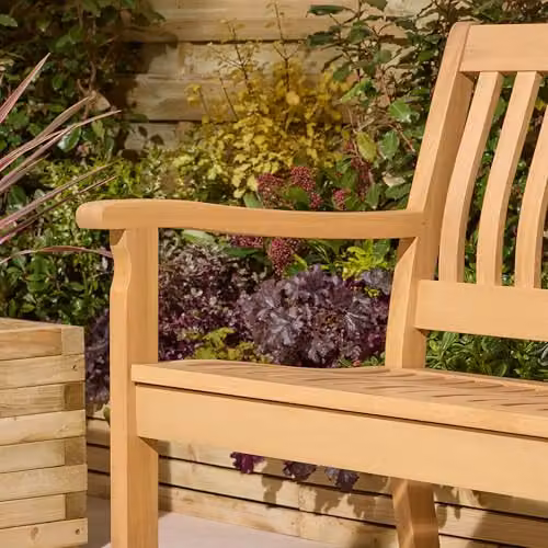 Rowlinsons Hemsway 3 Seat Garden Bench in Brown, W161 x D71 x H94 cm – 3