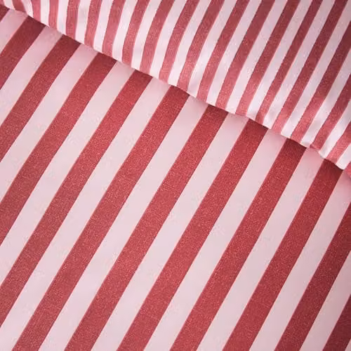 Catherine Lansfield Epping Reversible Striped Duvet Cover and Pillowcase Set, Red, W/D/H: 180 x 200 cm – 2