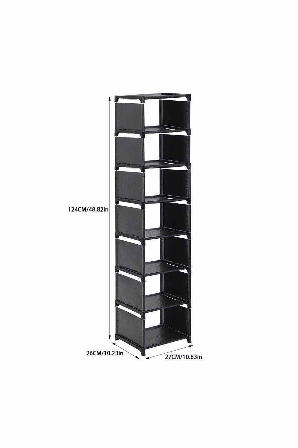 H&O Direct 8-Tier Adjustable Black Shoe Storage Rack – 2