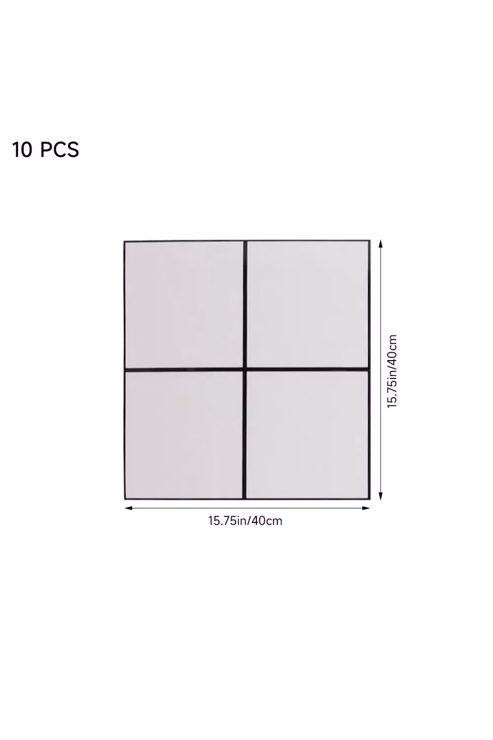 Living and Home 10pcs White Geometric PVC Lattice Wall Tile Stickers, W/D/H: 40 x 40 x 0.16 cm – 2