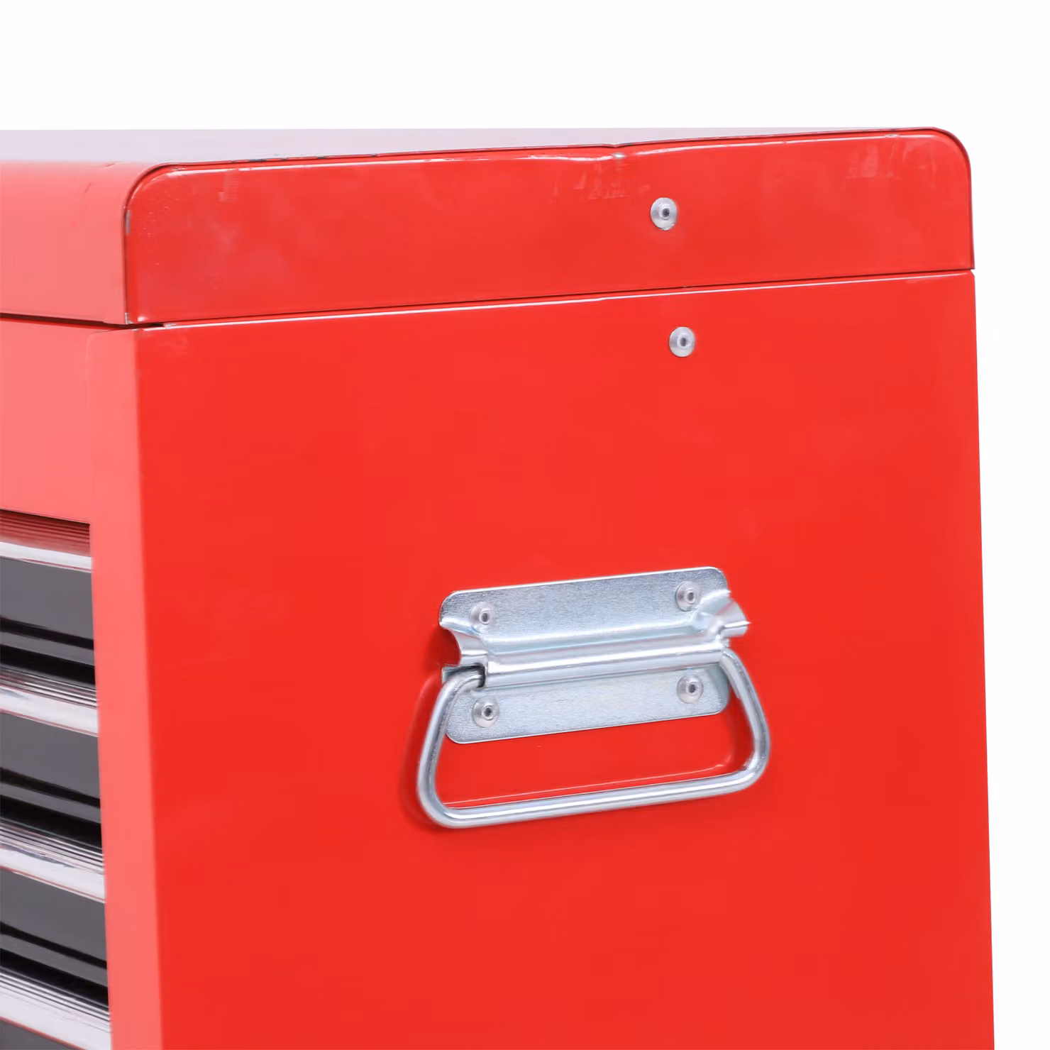 HOMCOM Red Metal Tool Chest with 6 Drawers, Pegboard and Lockable Roller Cabinet, W: 61.6 cm, D: 33 cm, H: 108 cm – 8