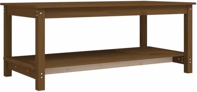 Berkfield Home Rustic Solid Wood Pine Coffee Table, Honey Brown, W: 110 cm, D: 55 cm, H: 45 cm