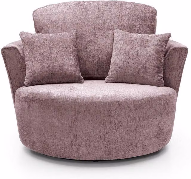Abakus Direct Harriet Pink Crushed Chenille Swivel Tub Chair – 2