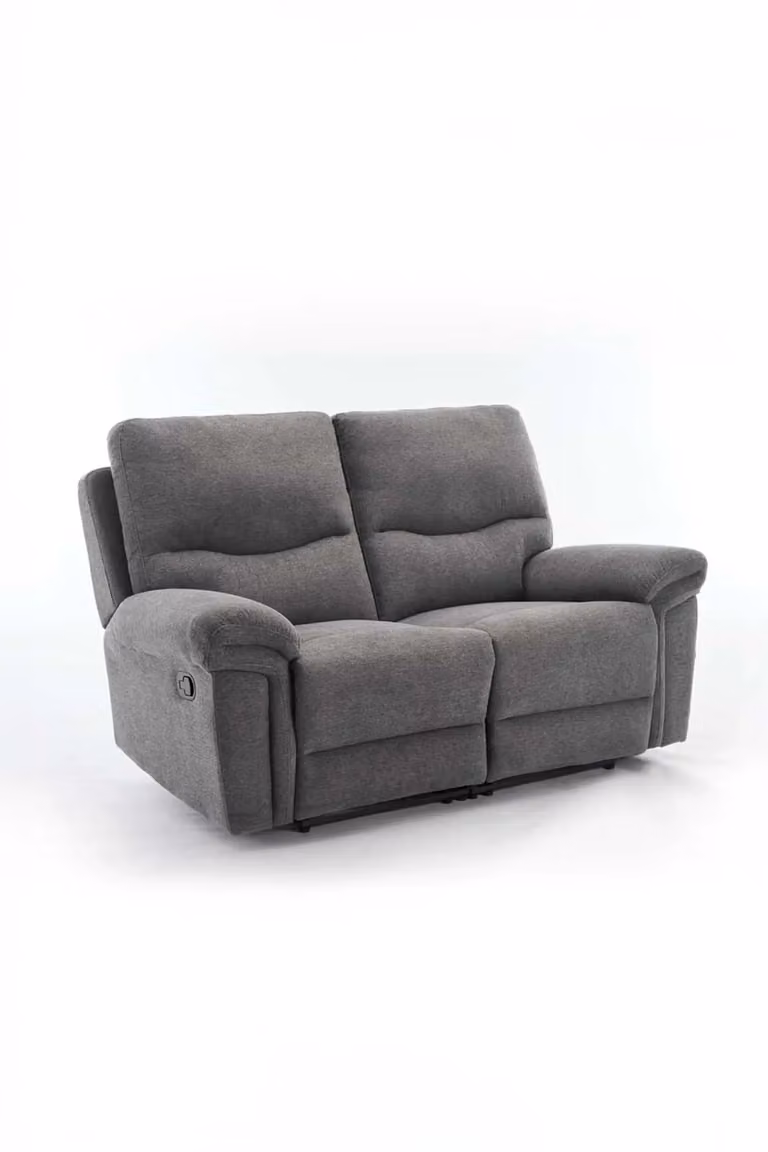 More4Homes Fosse Modern Fabric 1 + 2 Seater Manual Recliner Sofa Set in Grey