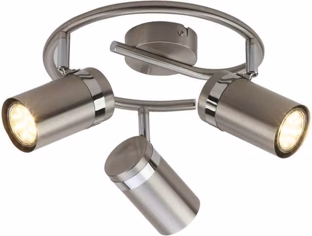 Netlighting Palmoni Modern Ceiling Spotlight Cluster in Grey with Chrome Finish, 3x GU10