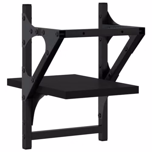 vidaXL Set of 2 Wall-Mounted Shelves with Bars in Black, W/D/H: 20 x 25 x 30 cm – 5