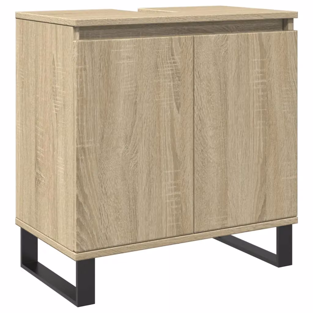 Berkfield Home Sonoma Oak Bathroom Cabinet in Brown, W: 58 cm, D: 33 cm, H: 60 cm – 2