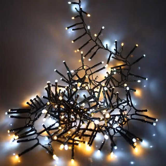 Shatchi 480 LED Christmas Tree Cluster Lights in Yellow with Warm and Cool White CCT and 8 Light Modes