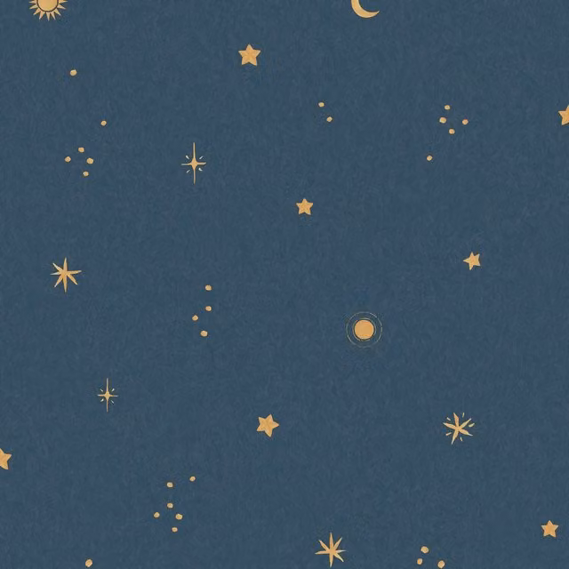 Grandeco Dudley Night Sky Stars Nursery Textured Wallpaper in Blue