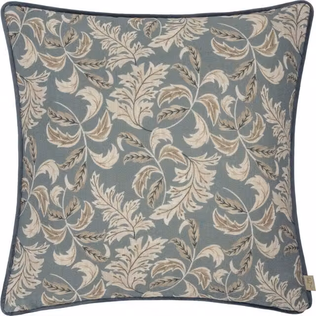 Make it a Home Chatsworth Topiary Piped Square Cushion in Petrol and Mink with Feather and Polyester Filling