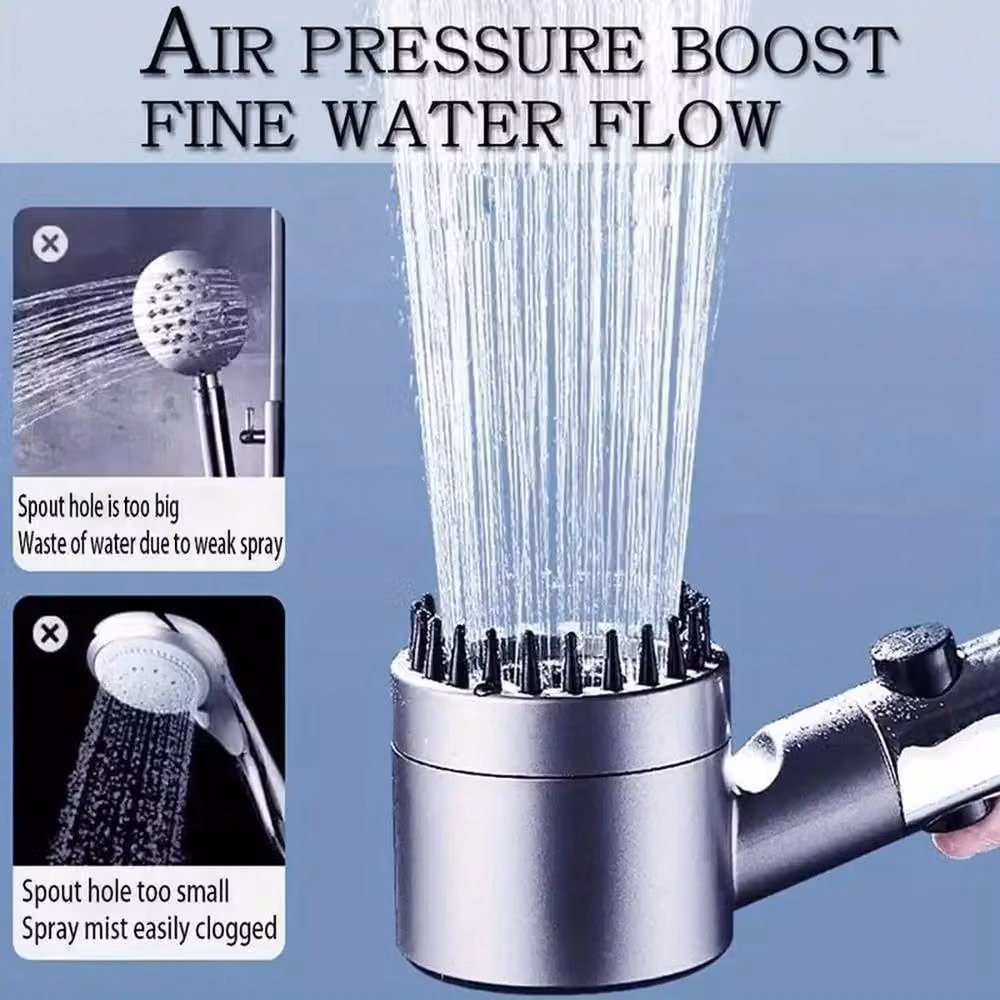 NESTLUNE 2026 4-in-1 High Pressure Bath Shower Head with 3 Modes in Grey – 5