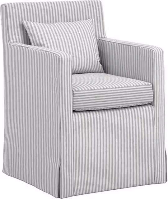 Lemon Pavilion Furniture Hettie Indoor Striped Dining Chair in Grey, W58 x D58 x H87 cm