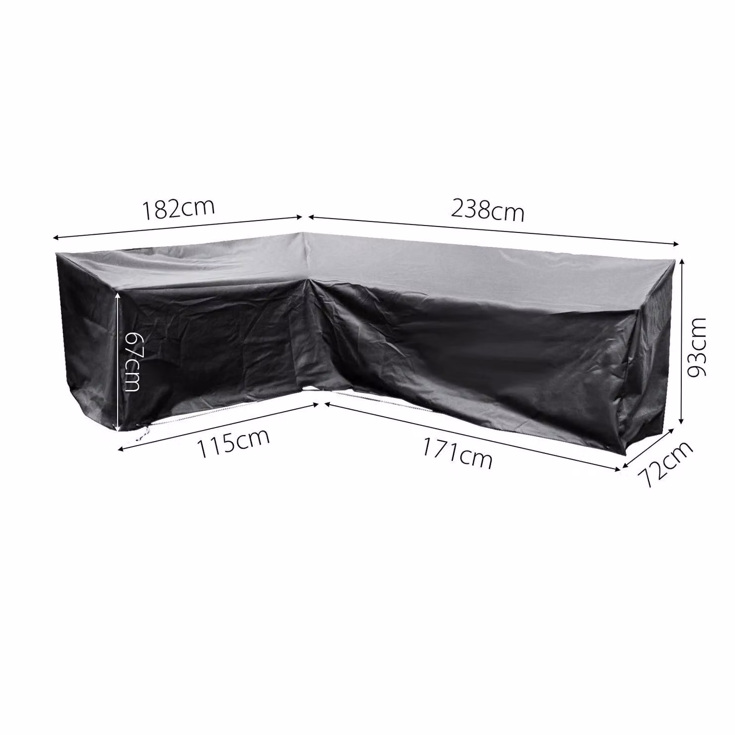 Cozy Bay Fiji EZBreathe Left L Shape Corner Sofa Patio Set Cover in Black – 2