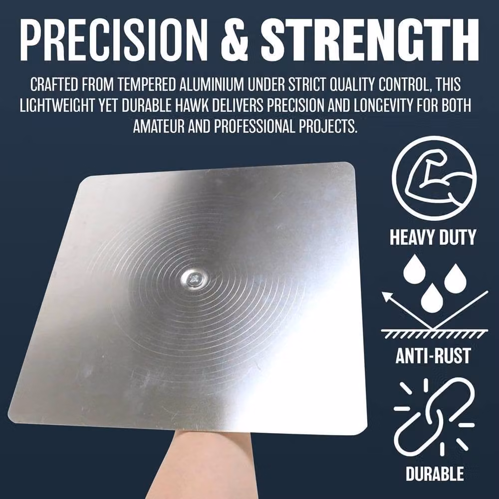 Marksman 12 Inch Aluminium Plastering Hawk with Rounded Corners in Silver – 4