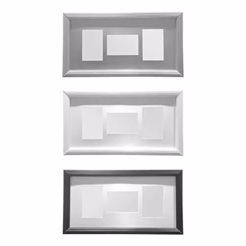 Premier Housewares Multi-Photo Frame for 3 Photos, Black, W: 50 cm, H: 25 cm, D: 2 cm – 2